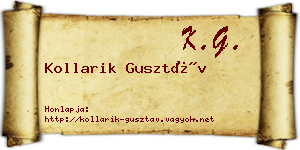 Kollarik Gusztáv névjegykártya