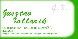 gusztav kollarik business card